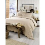 Housse de couette chaude en flanelle 240 x 220 cm candice beige Housse de couette chaude en flanelle 240 x 220 cm candice beige