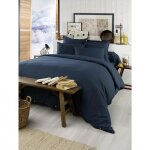 Housse de couette chaude en flanelle 260 x 240 cm candice bleu foncé Housse de couette chaude en flanelle 260 x 240 cm candice bleu foncé