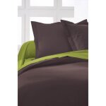 Housse de couette - chocolat - 220x240 cm - 100% coton - lavable  60c - fente passe - main