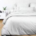 Housse de couette en coton 260x240 cm percale blanc par soleil docre
