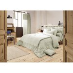 Housse de couette double gaze de coton 260 x 240 cm ? ga�a vert d?eau