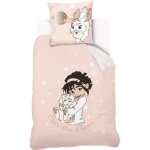 Housse de couette pour enfant fille - netflix - over the moon - rose - 100% coton