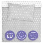 Housse de couette enfant - totsy baby - blanc avec toiles grises - 100 x 135 cm - coton