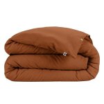 Housse de couette flanelle 100% coton 260 x 240 cm candice coloris tomette