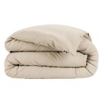 Housse de couette flanelle 100% coton 260 x 240 cm - leffet papillon - candice - sable - boutons bois ...