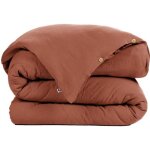 Housse de couette gaze de coton 200 x 200 cm gaia coloris terracotta