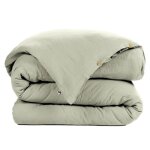 Housse de couette en gaze de coton gaia - leffet papillon - vert deau - 140x200cm - boutons bois