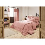 Housse de couette 260 x 240 cm ? double gaze de coton ? ga�a rose p�che