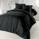 Housse de couette - home maison - 240 x 260 cm - coton 57 fils / cm2 - noir - naturelle