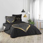 Housse de couette imprimée 220x240 cm + 2 taies 100% coton crazy love Housse de couette imprimée 220x240 cm + 2 taies 100% coton crazy love
