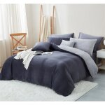 Housse de couette - nayoroom - 140x200 - flanelle - gris fonc - 1 taie doreiller 65x65
