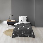 Housse de couette rversible 140 x 200 cm + 1 taie microfibre sonate