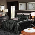 Housse de couette - parures de lit - noir - 200x200cm - 2 taies 65x65cm - literie de luxe