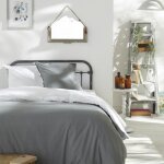 Housse de couette - today - charme - coton 57 fils - gris clair x dune constance - 260 x 240 cm