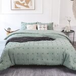 Housse de couette verte 200x200cm + 2 taies doreiller 65x65 cm avec fermeture clair broderie  la main ...
