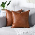 Housses de coussinslot de 2 luxe en cuir artificiel dcoration taie doreiller  canap salon balcon jardin ...