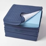 Housse de coussin coton pour coussin de canap� 3 places - homescapes - rectangulaire - bleu marine - ...