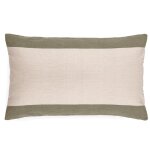 Housse de coussin en coton fil teint 40x60 cm cm janis vert mousse