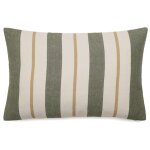 Housse de coussin lin et coton 40x60 cm junko vert kaki