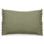 Housse de coussin en mousseline de coton 40x60 cm cm + 5 cm elza vert mousse Housse de coussin en mousseline de coton 40x60 cm cm + 5 cm elza vert mousse