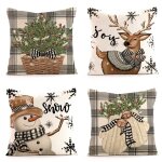 Housse de coussin nol 45x45 cm - keejaa - carr - blanc - synthtique