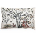 Housse de coussin pur coton 40x60 cm milady vert lichen motif paysage Housse de coussin pur coton 40x60 cm milady vert lichen motif paysage