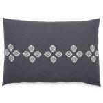 Housse de coussin pur coton teint lavé 40x60 cm bandanas noir caviar Housse de coussin pur coton teint lavé 40x60 cm bandanas noir caviar