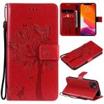 Housse tui pour apple iphone 13 pu cuir et silicone souple arbre portefeuille magntique support dragonne ...