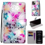 Housse tui pour apple iphone 13 pu cuir et silicone souple beau portefeuille magntique support dragonne ...