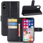 Housse tui coque pour iphone x / xs 5. 8 noir portefeuille pu cuir flip case cover