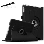 Housse etui noir pour apple ipad air - air 2 coque avec support rotatif 360� avec stylet toproduits�