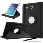 Housse etui noir pour samsung galaxy tab e 9. 6 sm t560 t561 coque avec support rotatif 360 avec stylet ...