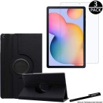 Housse etui noir pour samsung galaxy tab s6 lite 10. 4 p610 support rotatif 360� + 3 vitres de protection ...