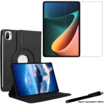 Housse etui noir pour xiaomi pad 5 - pad 5 pro 11 pouces 2021 support rotatif 360� + verre tremp� avec ...