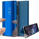 Housse etui portefeuille miroir clear view pour xiaomi mi 11 lite 4g / 5g / 5g ne + verre trempe - bleu ...