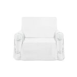 Housse de fauteuil en coton panama blanc