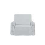 Housse de fauteuil en coton panama gris clair