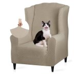 Housse de fauteuil �lastique avec oreilles 1 pi�ce jacquard protecteur de canap� appui - t�te housse ...