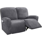 Housse de fauteuil extensible pour 2 places housses de canap en velours 6 pices avec poche lastique ...