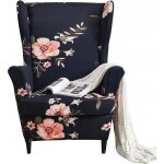 Housse de fauteuil  oreilles extensible 2 pices couverture de fauteuil avec housse de coussin en t ...