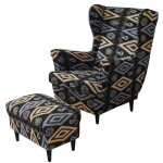 Housse de fauteuil uszak et repose - pieds lastique ensemble de housses de chaise modle 12