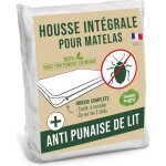 Housse int�grale matelas 160x200x25 cm anti - punaise de lit fermeture � glissi�re sans traitement chimique ...