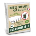 Housse int�grale matelas 60x120x15 cm anti - punaise de lit fermeture � glissi�re sans traitement chimique ...
