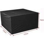 Housse de meuble de jardin tanche tempsa - carre 123x123x74cm - rsistant aux uv et impermable