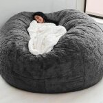 Housse pouf rond extensible sac haricot (non remplissage) ystp housse de fauteuil poire facile  enlever ...