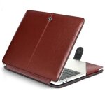 Housse de protection - apple - macbook pro 15 - simili - cuir marron - compatible zone tactile