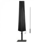Housse de protection impermable et anti - uv pour parasol - 183 x 25 - 35 cm - noir - linxor