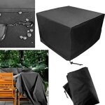 Housse de protection pour salon de jardin carr 120x120x74cm - tofoco - impermable et anti - uv - noir ...