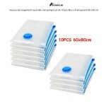 Housse de rangement sous vide non pompe lot de 10 pcs bleu + transparent 80 x 60 cm pour voyage - quiienclee ...