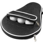 Housse de raquette de tennis de table sac de rangement pour balles de ping pong Étanche noir Housse de raquette de tennis de table sac de rangement pour balles de ping pong Étanche noir